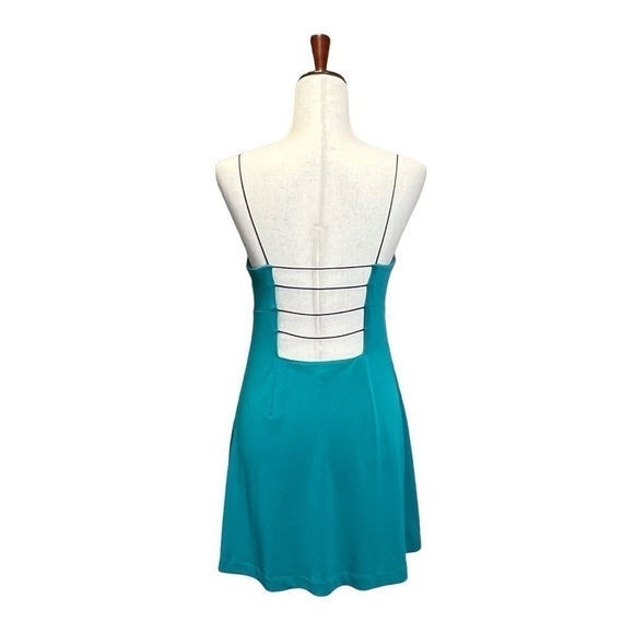 Silence + Noise Teal Green Strappy Thick Slip Mini Dress. Size Medium #969 - Picture 3 of 7